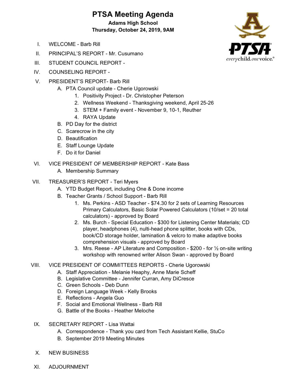 AdamsPTSA's tweet image. Consider yourself INVITED 😊
Get the scoop on your Adams PTSA at our monthly meeting at 9 a.m. in Room 121. 
#AdamsPTSA