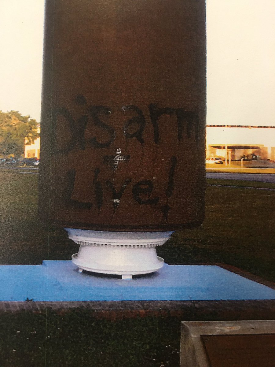 On another missile, they wrote “Disarm & Live”.  #PlowsharesTrial