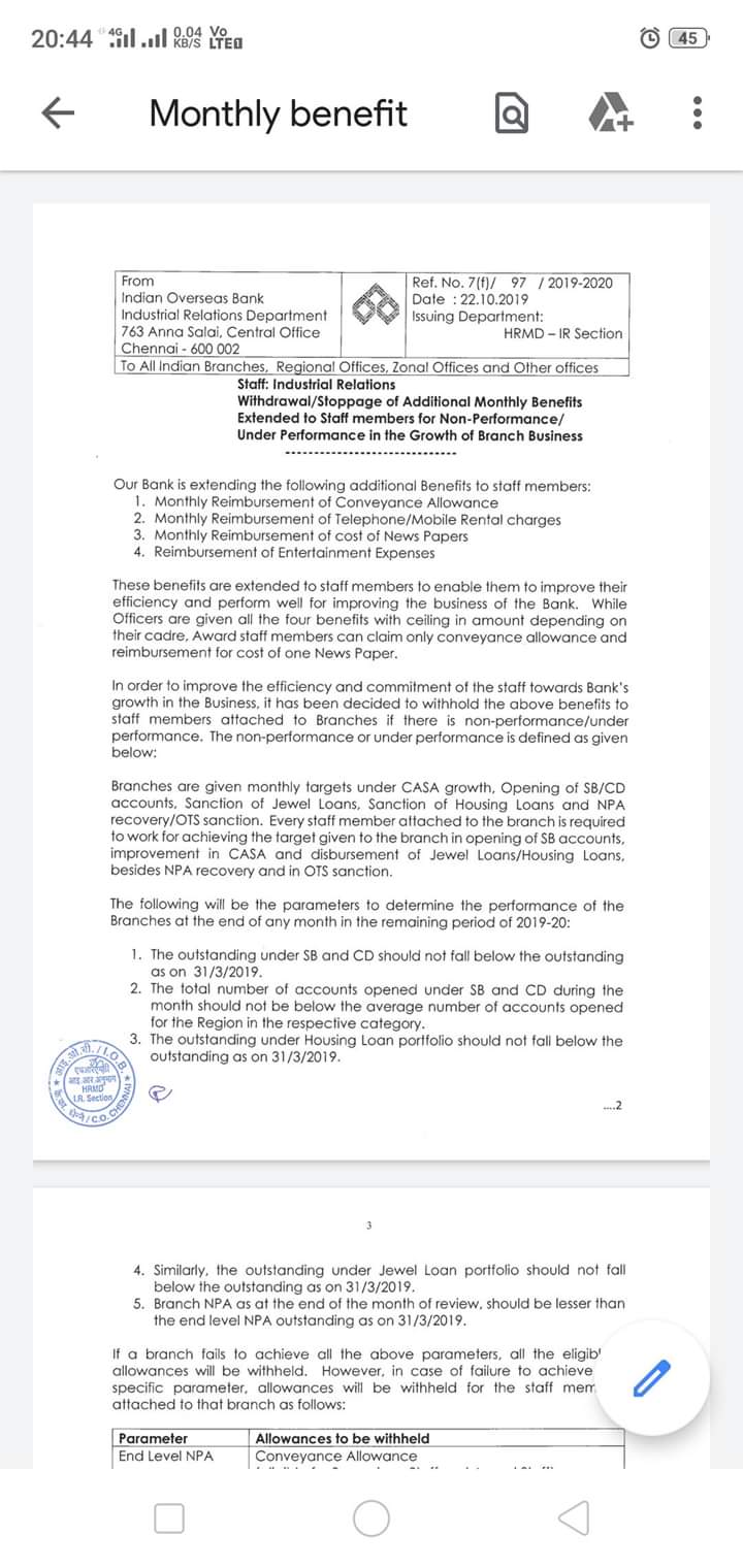Uzivatel Webankersofficial Na Twitteru Iobindia Under Which Provision Signed Under Bps You Are Withholding Staff Benefits If Performance Is The Criteria For Staff Benefits Will Iob Management Issue Such Circular For