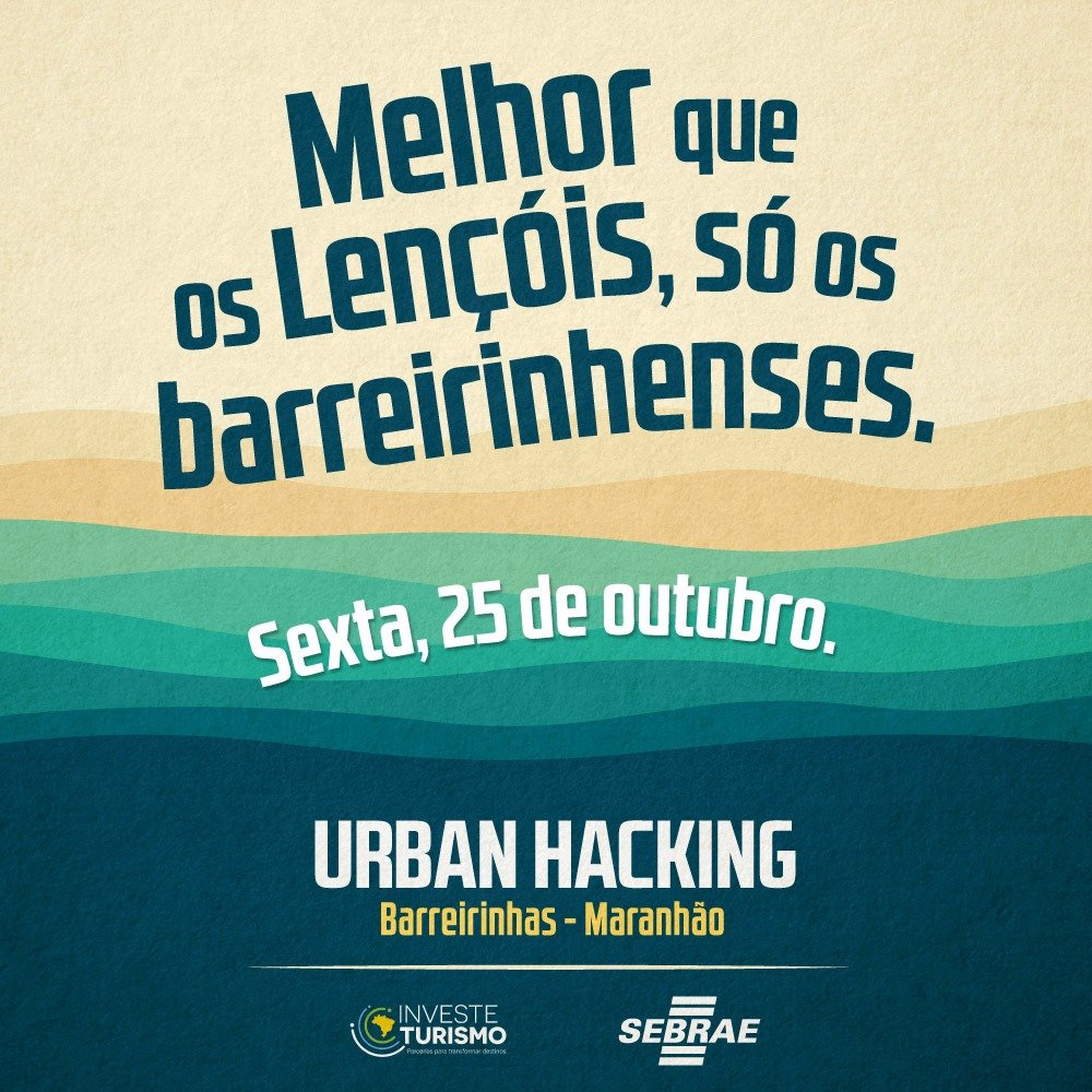 sebrae_ma's tweet image. O #UrbanHacking edição Barreirinhas, acontece na próxima sexta-feira (25) e vai movimentar o município, com diversas atividades em vários pontos da cidade. 

O tema do #UrbanHackingBarreirinhas é &quot;Melhor que os Lençóis, só os Lençóis Barreirinhenses. 

Vamos?! +