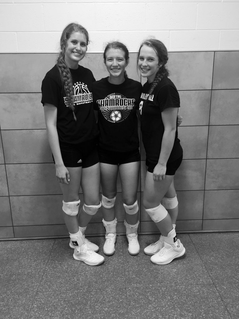 Honoring our seniors tonight in the Dowd Activity Center. Thank you girls for your leadership, hard work, and dedication within our program! The Shamrocks take on the Hawkettes at 7:00 pm. The theme is TIE-DYE!!! As always...GO ROCKS!! 🍀🏐