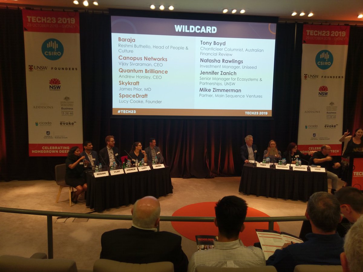 prosser_tim's tweet photo. Kicking off with the wildcard pitches.... Hearing from Baraja, Canopus Networks, Quantum Brilliance, Skykraft &amp; SpaceDraft. #Tech23 https://t.co/xm1Z6M6S9f