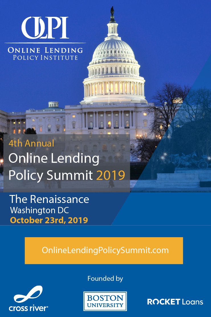 crossriverbank's tweet photo. Join us tomorrow for an informative day on the #policy & #regulation of online lending & #FinTech at our 4th Annual @OLPI_Staff Summit in #DC. Register here: https://t.co/S8kZhIkhQK #PolicyUntangled https://t.co/MgMXHNRlrb