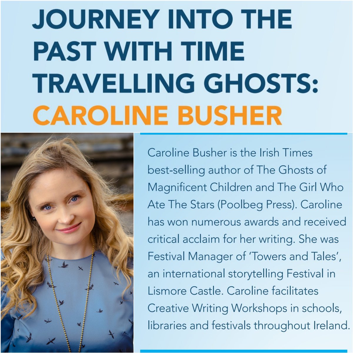 BookItGalway's tweet photo. Glenamaddy &amp; Dunmore today #BookItFestivalGalway guest @CarolineBusher 

@LibrariesGalway @PublicArtGalway https://t.co/u9ywREHVHE
