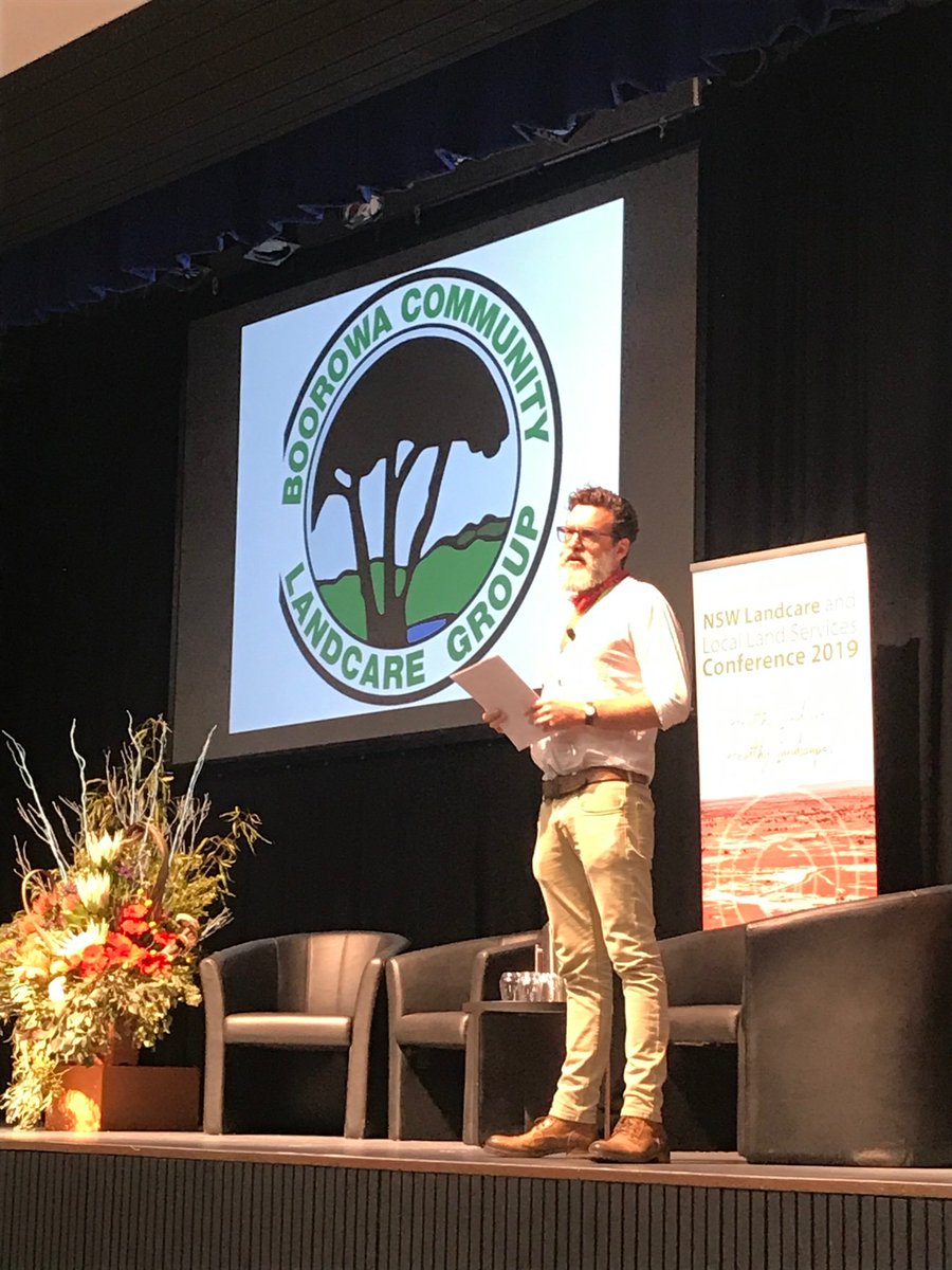Nice shout out to the #BooroowaCommunityLandcareGroup from Charlie Arnott, which he was a founding member of in 1989. 

#NSWLandcareConf