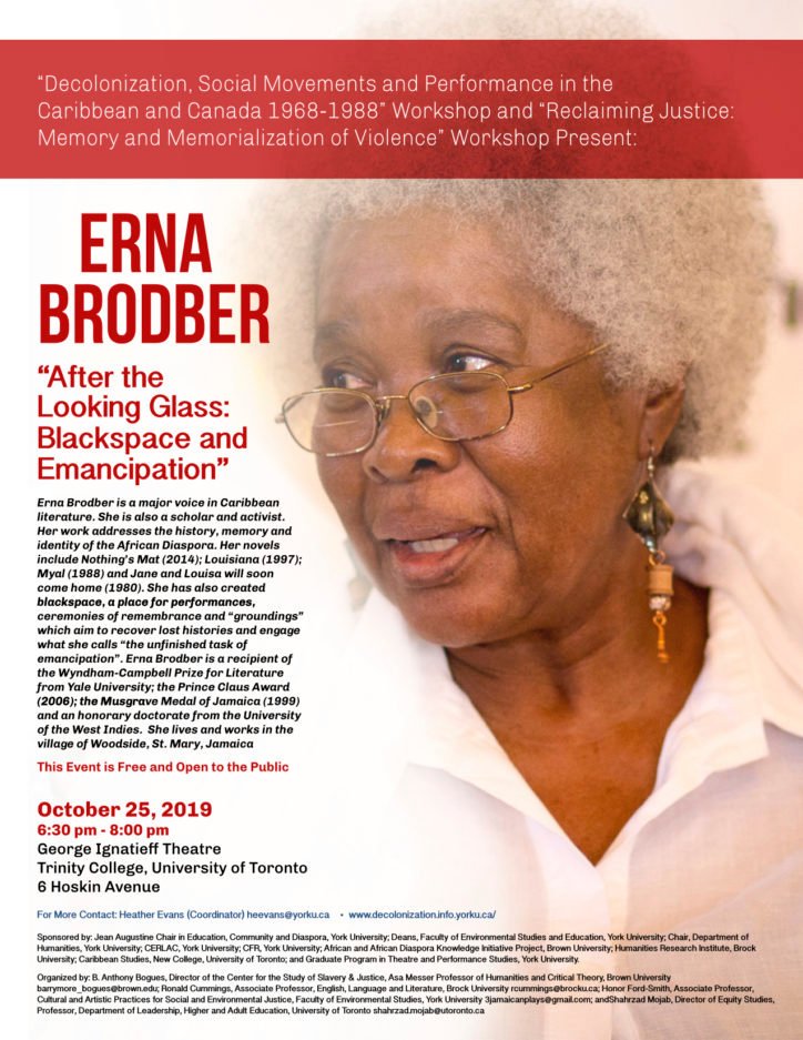 hfs12951's tweet photo. Brilliant Jamaican novelist and cultural worker Erna Brodber will be in Toronto to give a keynote address for the workshop Decolonization, Social Movements and Performance in the Caribbean and Canada 1968-1988
For more info check out
https://t.co/NeLiCp3Fqx https://t.co/4KsP5WAG8G
