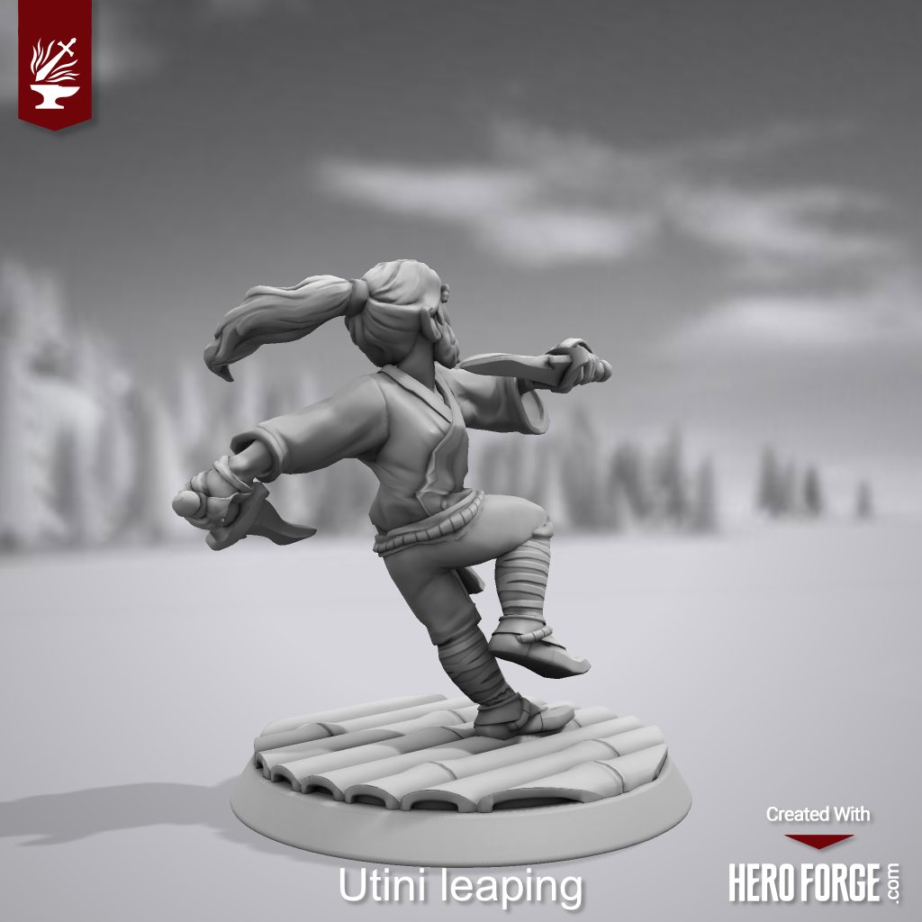 DuckmanDuve's tweet photo. @HeroForgeMinis I love the ability to add dynamic poses with the advanced pose feature. Here is my Hin Fist halfing monk delivering a devastating spinning leaping attack.
https://t.co/C1kv1FH991 https://t.co/8O67uSoR1L