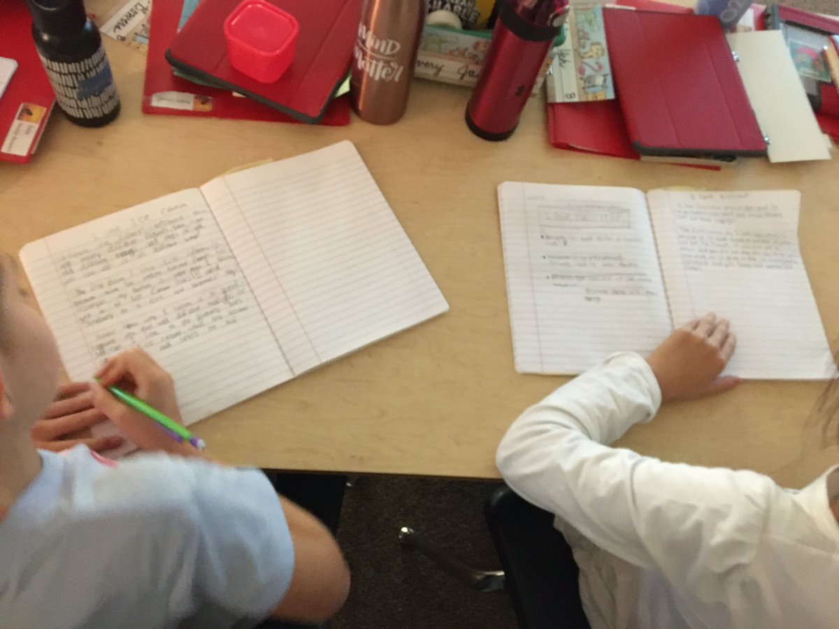 MrsChangGrove's tweet photo. Writers flash-drafting a personal essay on why they love ice cream! I โค๏ธ it when they write #LongAndStrong, #FastAndFurious! I had some sore hands at the end of the writing period! #WritingEssays #BoxesAndBullets #ILoveIceCream @GroveAve220 https://t.co/IUYzxzMmuG