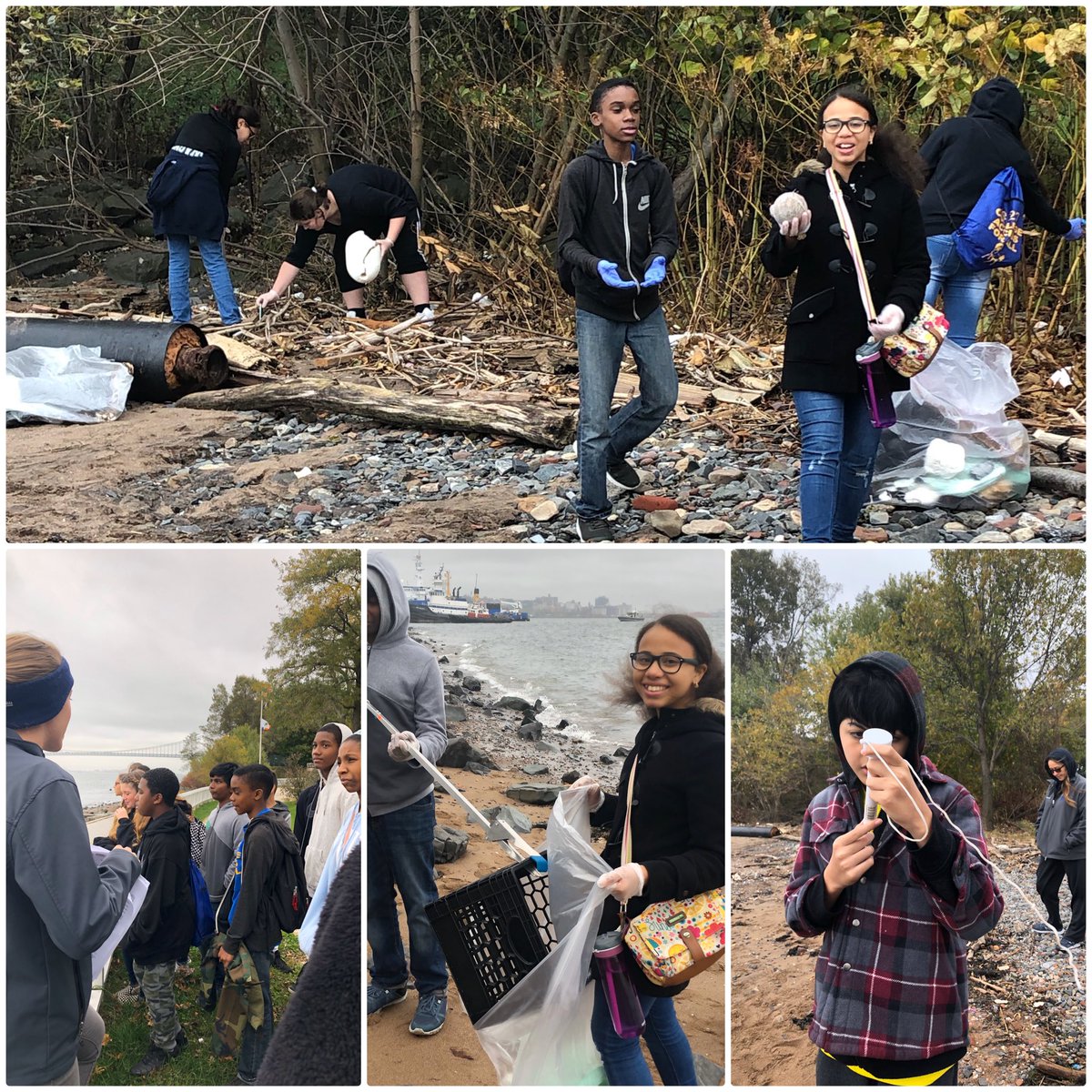 IS27Library1's tweet photo. @is27 students working collaboratively with @nyuwallerstein educators making observations &amp; testing water quality #Adayinthelifeonthehudsonriver #everythingisawesome27 https://t.co/nXMhAzT8ME
