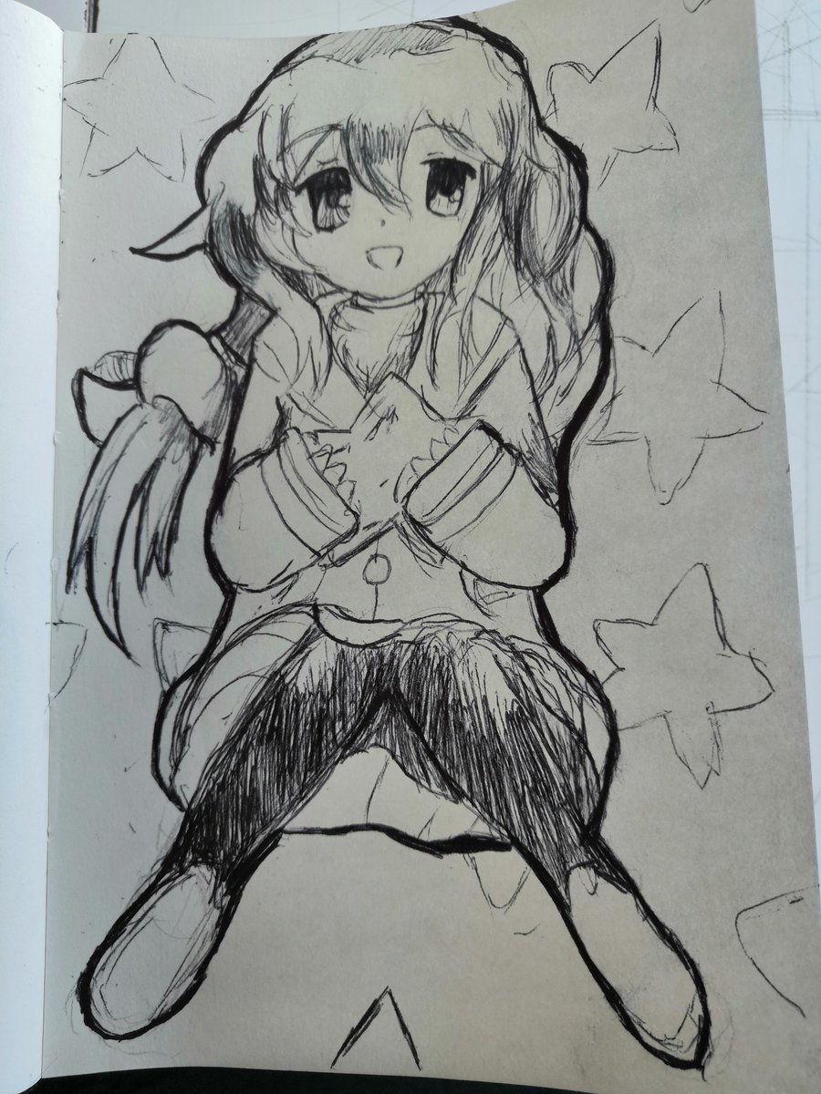 El fantasma de la escuela que regalaba estrellas uwu, una fuko por que de la nada encontre muchas mas cosas de clannad en estos dias #inktoberday22 #clannadコラボ 