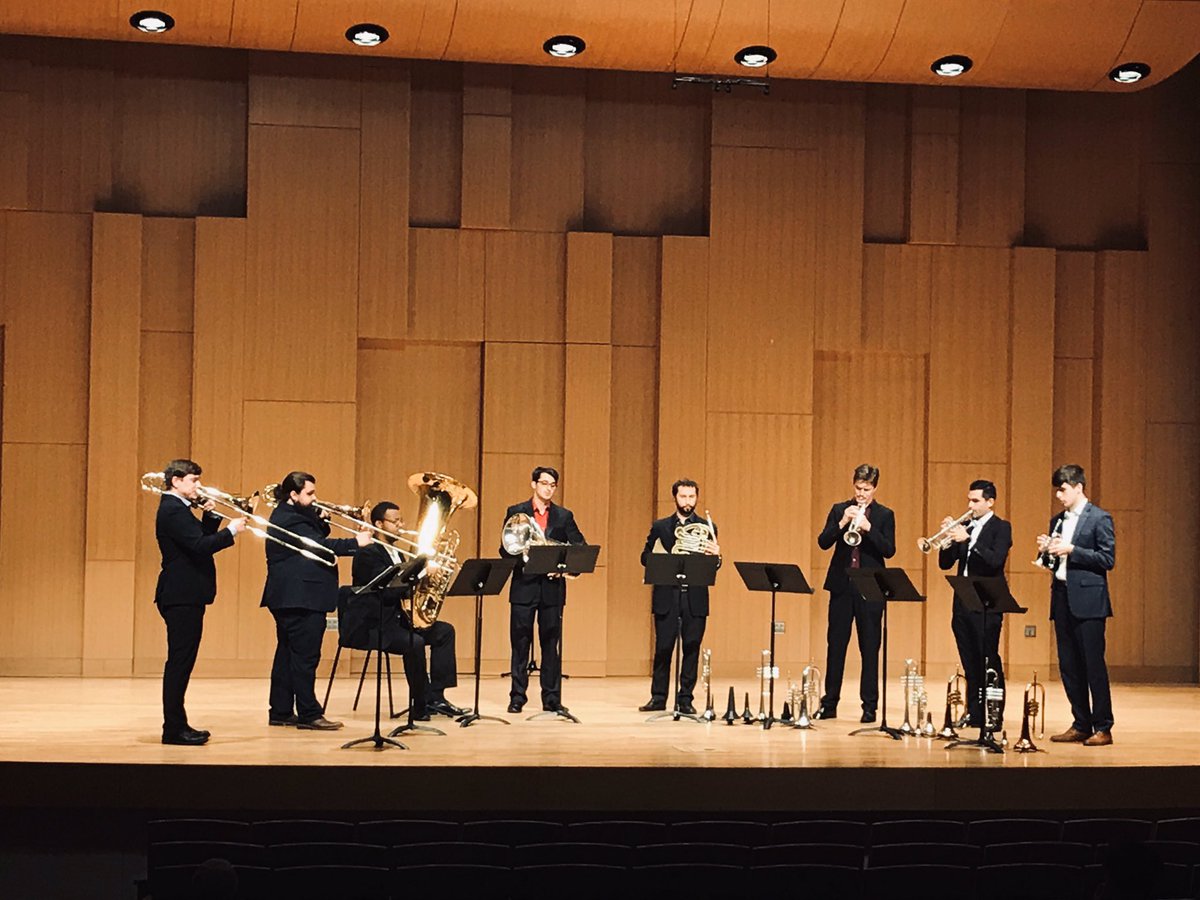 Incredible debut recital by the newly formed UNT Chamber Brass at <a href="/UNTCoM/">UNT College of Music</a> Voertman Hall this evening. Congratulations to the octet and their inspirational Director, Caleb Hudson of <a href="/CanadianBrass/">Canadian Brass</a>.