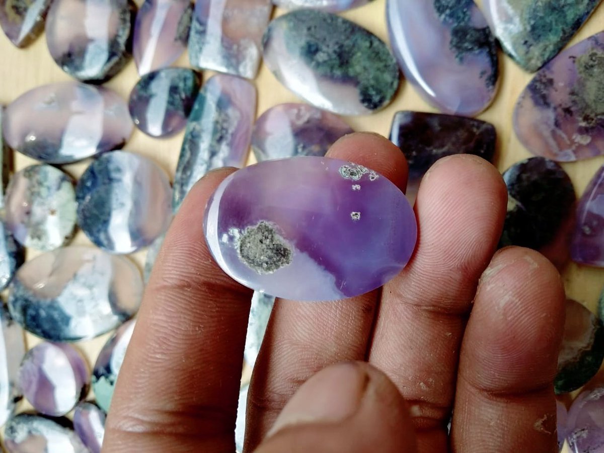 Purple Moss Agate to you Wholesalers | minimum order 100 pics #mossagate #cabochons #gemstonejewelry #purpleagate #agate #chalcedony