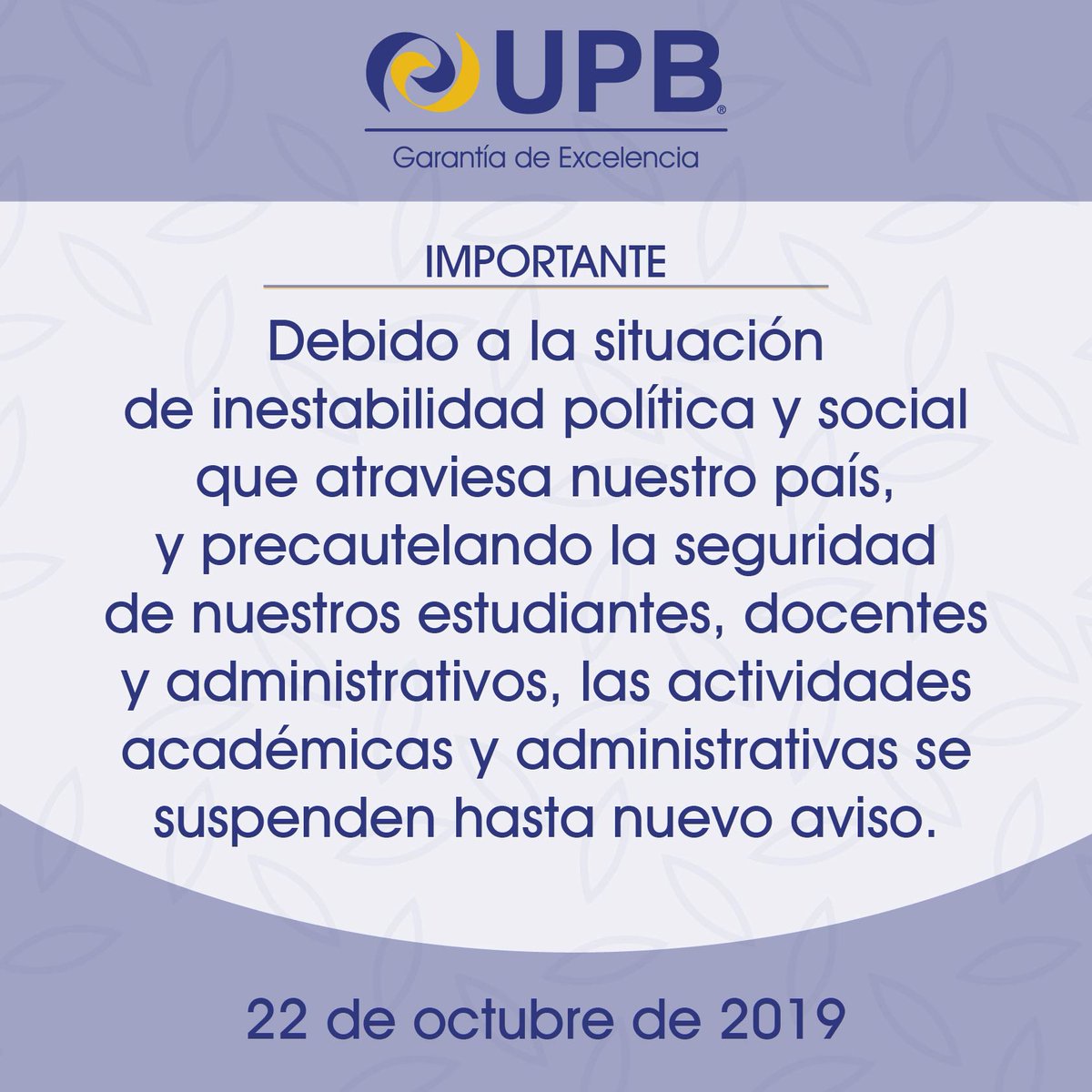 UpbBolivia's tweet photo. #UPBCBBA #UPBLP #UPBSCZ https://t.co/Hhrx39PCMU