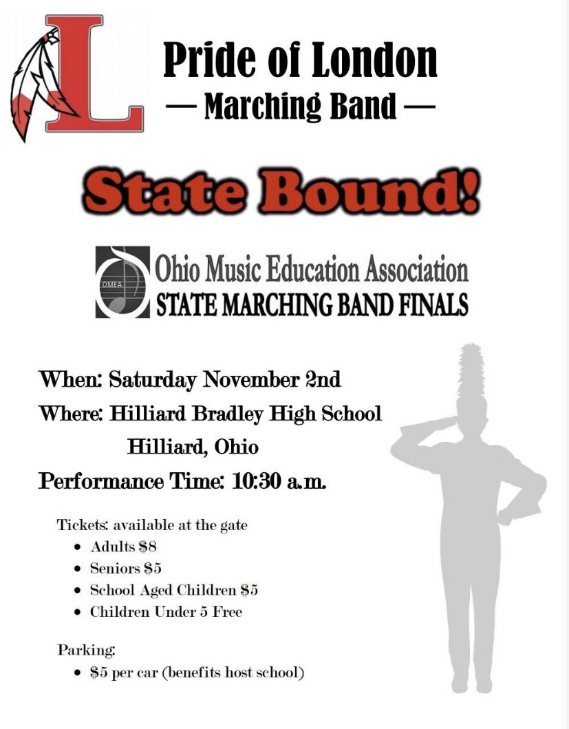 lhsmband's tweet photo. Come see the Pride of London on November 2nd at 10:30 AM at Hilliard Bradley High School! We would love to see you all there. We worked so hard to get here and we want you all to see it! ❤️❤️ https://t.co/9ZlYJ25keH