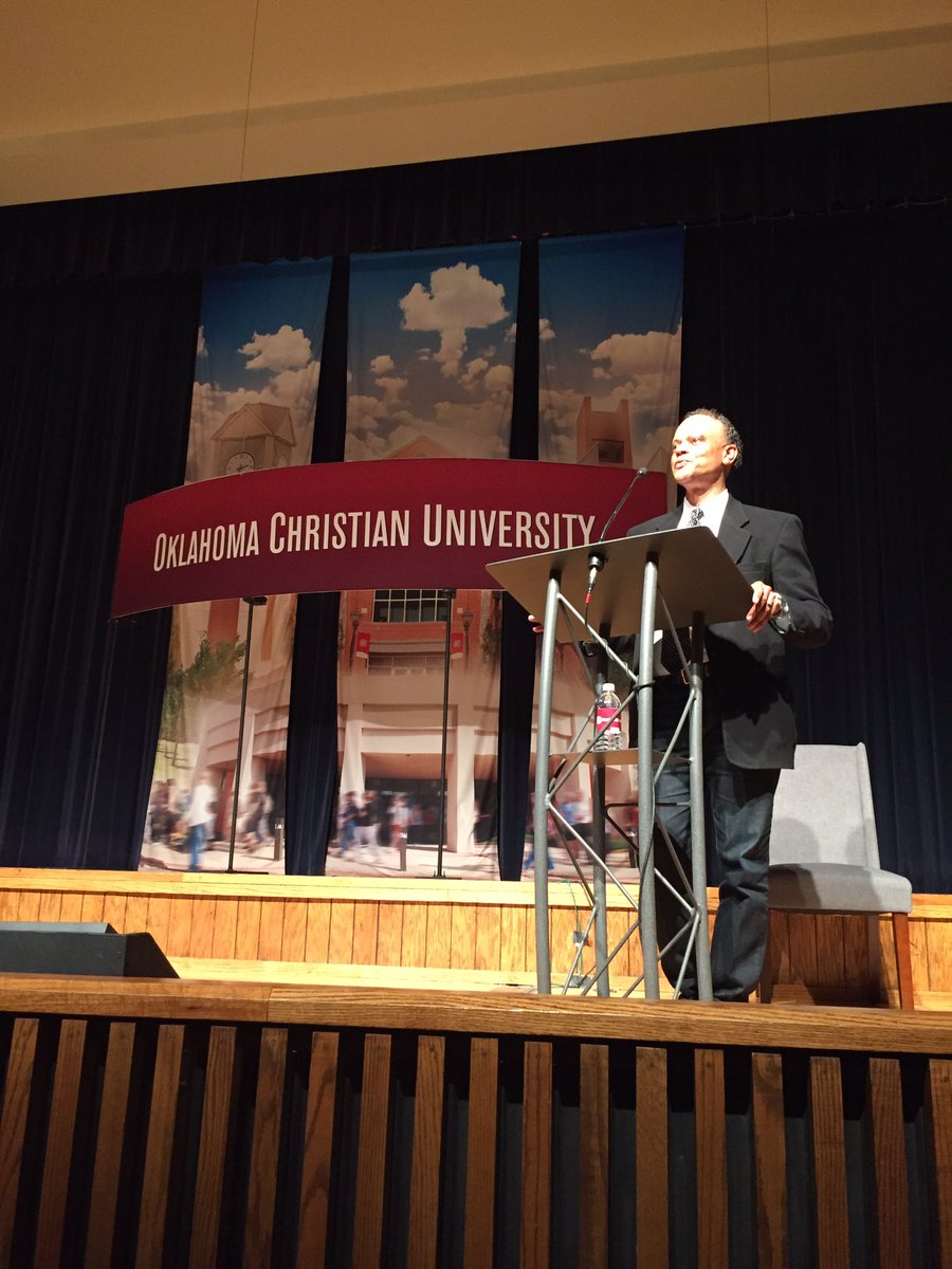 Hannibal Johnson presenting in Baugh Auditorium on the 1921 Tulsa Race Massacre as a part of the JJ Millican Ethics Symposium. #OCisHome for critical discussions.