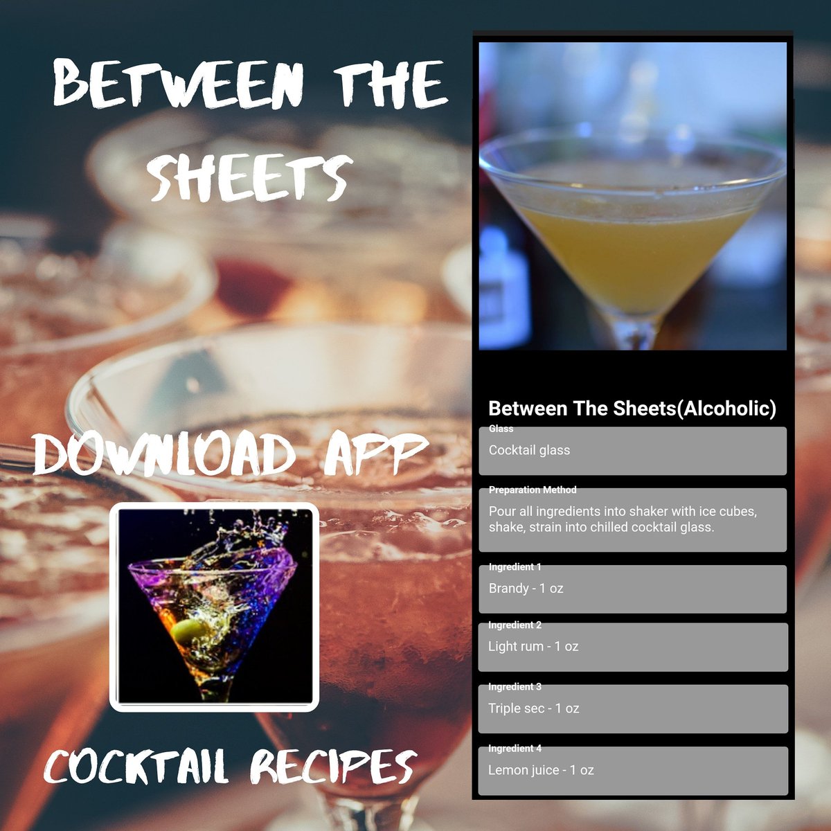 SystechDevelope's tweet image. Between the Sheets Cocktail
Download App bit.ly/2PqkFQV
#cocktail #cocktails #drinks #bar #drink #bartender #mixology #cocktailbar #gin #food #drinkstagram #summer #party #beer #rum #happyhour #alcohol #instagood #mixologist #drinkup #love #cocktailporn #bartenderlife