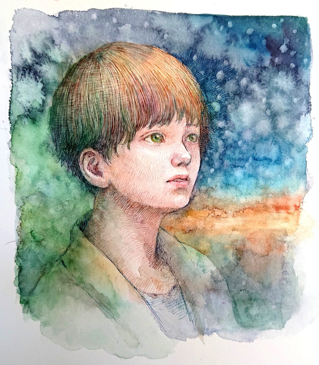 あゆみ ペン 水彩 岩絵具 Auf Twitter 水彩とペンの関係を考える ペン画 水彩 人物画 イラスト Pen Watercolor Illustration Art ウィンザーアンドニュートン リキテックス