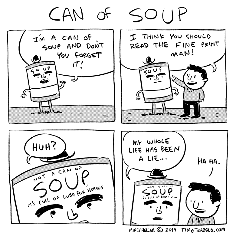 i drew a comic about a can of soup 