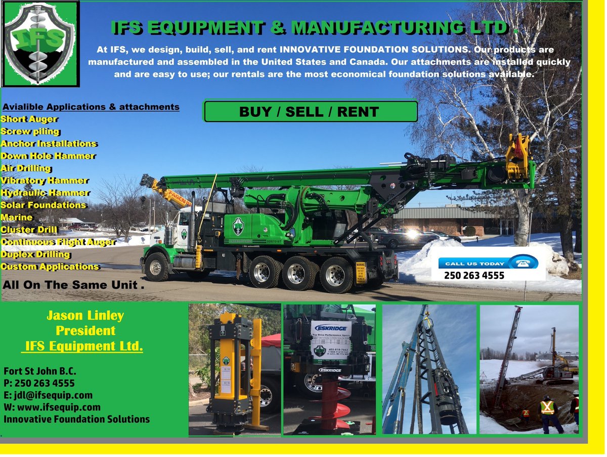 IFS_Equipment's tweet image. For Sale: Machines that drill,drive and screw foundation systems in the ground on a bi directional level.
ifsequip.com

#DrivenPiles #TestedPiles #PileDrivers #DeepFoundations #Geotechnical  #Construction #Screwpiling #hydraulichammers #castinplace