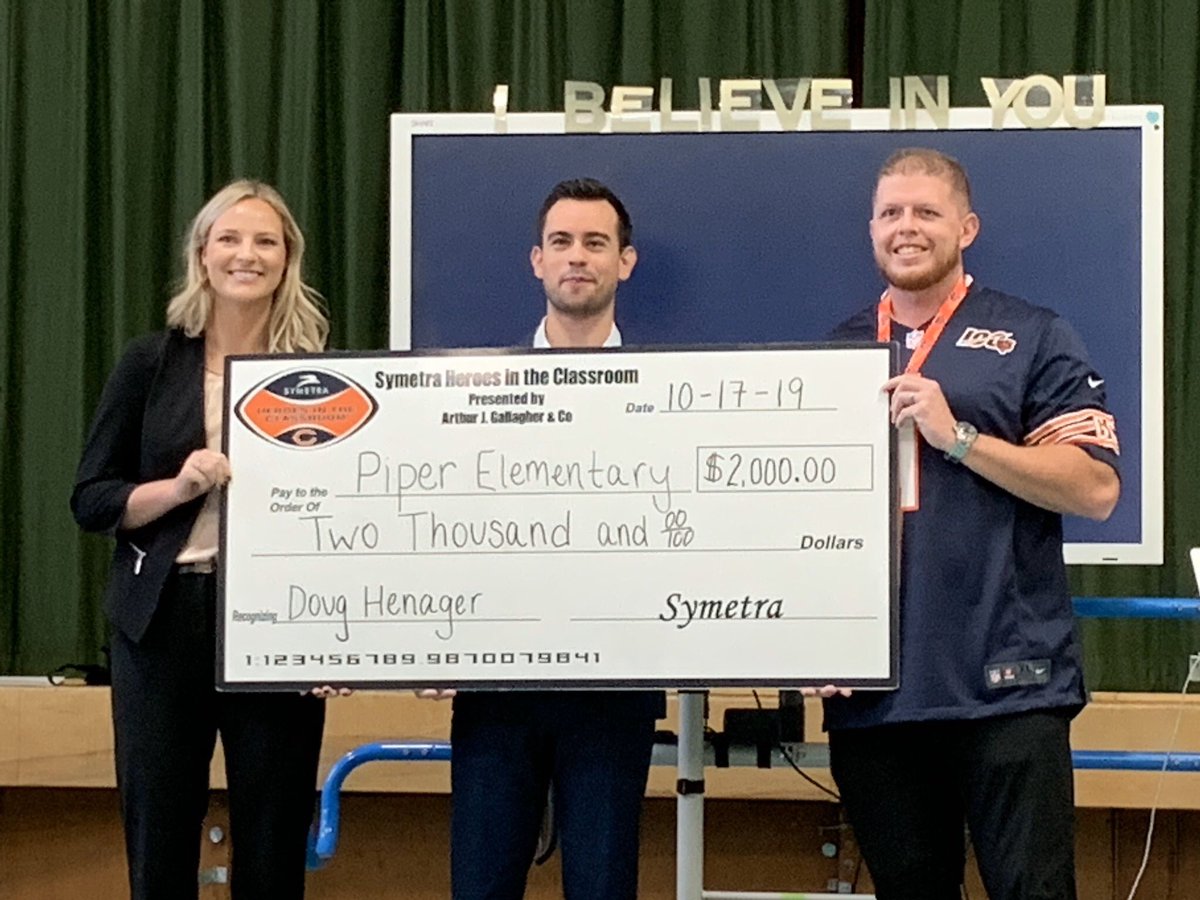 What a crazy last week, emotionally overwhelming. Thank you to everyone, the support and kind words mean so much. So proud to be doing great things in <a href="/BerwynSouth100/">Berwyn South District 100</a>  with the help of <a href="/Symetra/">Symetra</a> and the <a href="/ChicagoBears/">Chicago Bears</a>  #raisethebar #piperpride #irvingpride