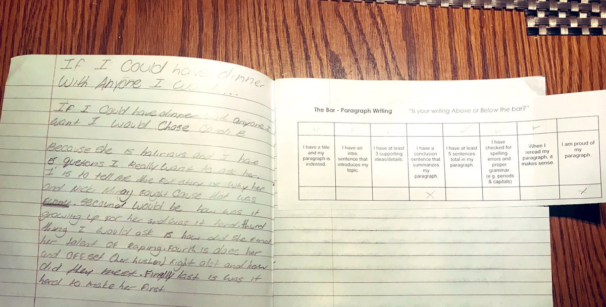 MissCBeattie's tweet photo. 7/8A has been using the Bar Method to self assess and improve our paragraph and descriptive writing skills! #selfassessment #instantfeedback #schoolgoal. https://t.co/zwGghGqDEp