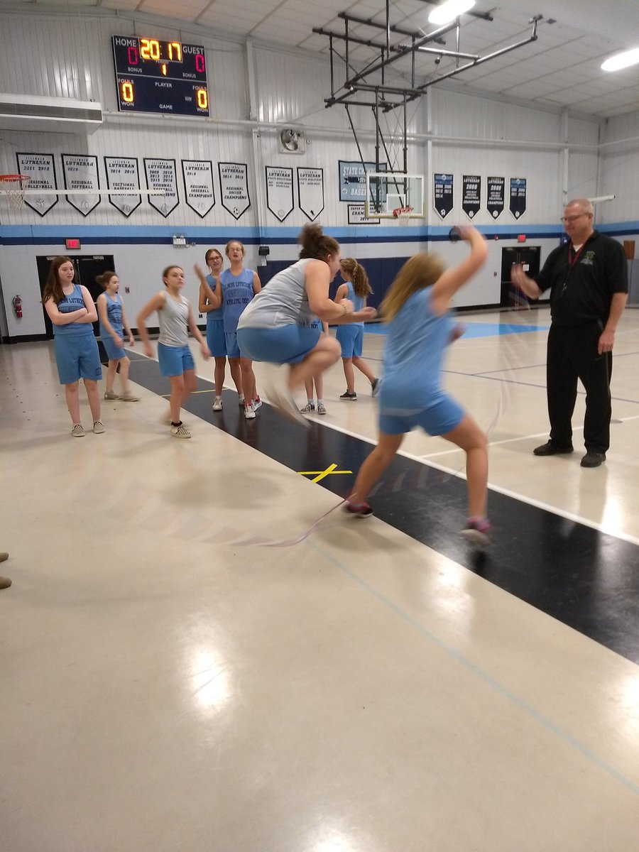 ILSChargers's tweet photo. The 7th graders are working on team building skills in PE with Mr. Hinz. The girls worked well together in trying to accomplish their goal. #ilschargers #knowgrowshow https://t.co/7ZpuWLLs3y