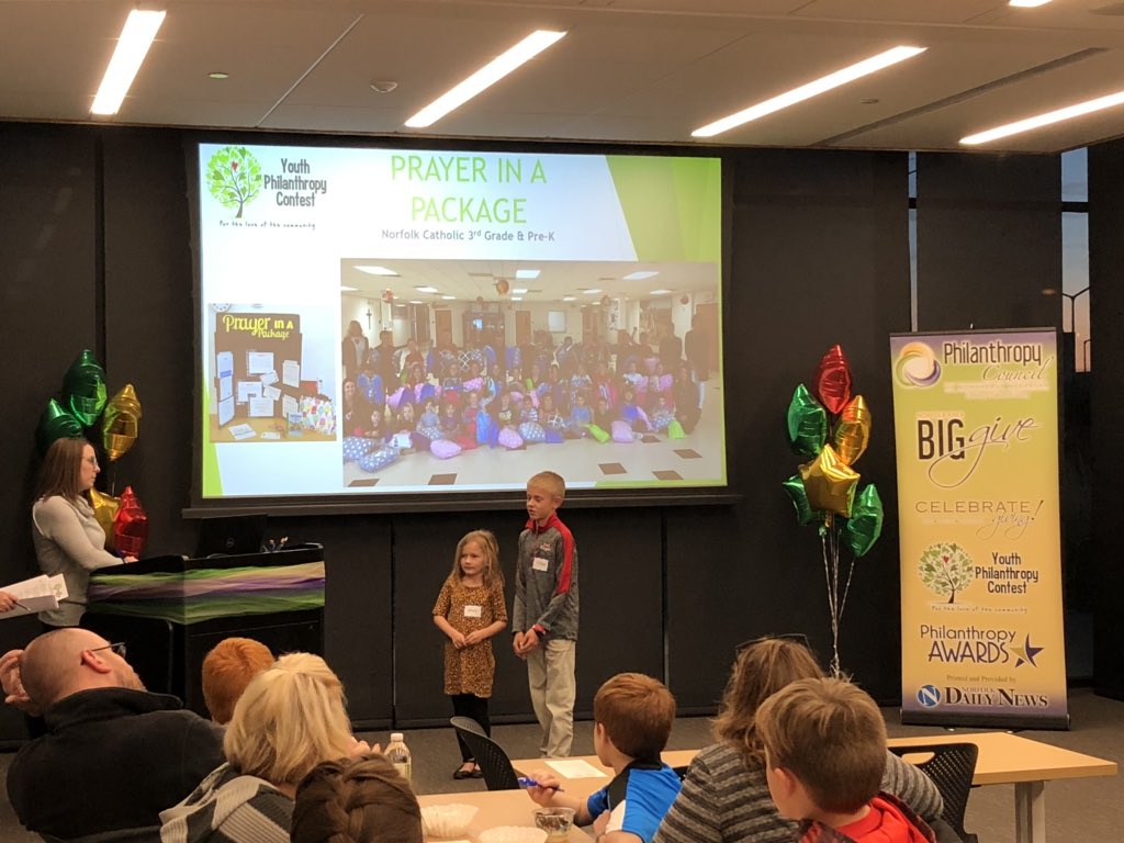 PfeiferNatalie's tweet photo. Ryland and Kate did an awesome job representing our Prayer in a Package project at the Youth Philanthropy wrap up! @YPcontest @NorfolkCatholic @stacianderson_s https://t.co/5Bix8gVFJX