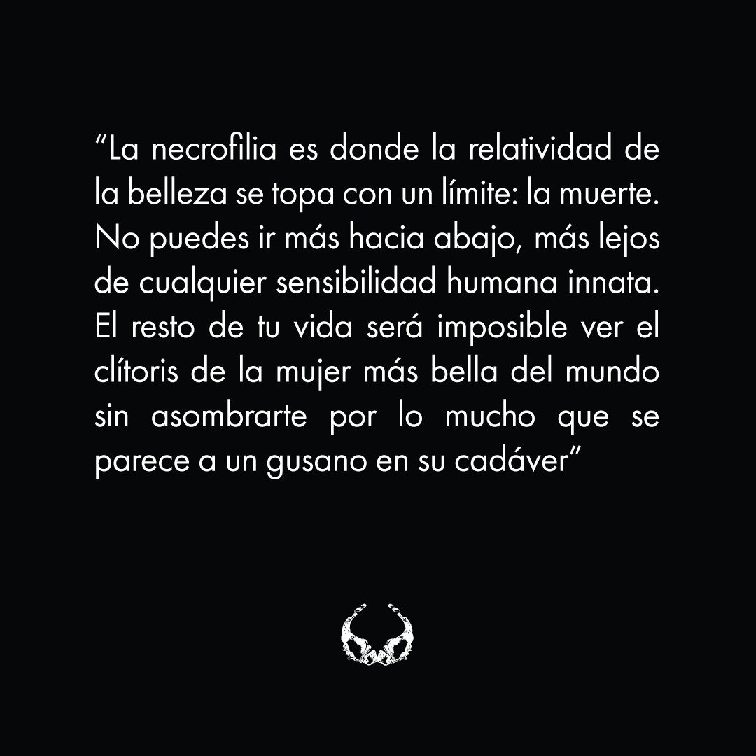 EVestigio's tweet image. El día de hoy les compartimos un fragmento de nuestra próxima novedad de narrativa, escrita por Supervert, que demuestra cómo la necrofilia explota y supera los límites de lo aceptado por nuestra sociedad. 
¿Están listos para explorarla?