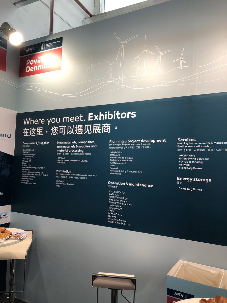 JanHylleberg's tweet photo. Travl første dag på #ChinaWindPower er godt overstået. Den danske pavillon er klar til endnu en salgsdag for #dkvind 
Første dag lover godt for dansk-kinesisk samarbejde. #pavilionofdenmark #DWEA @winddenmark https://t.co/HE0PBmPbbS