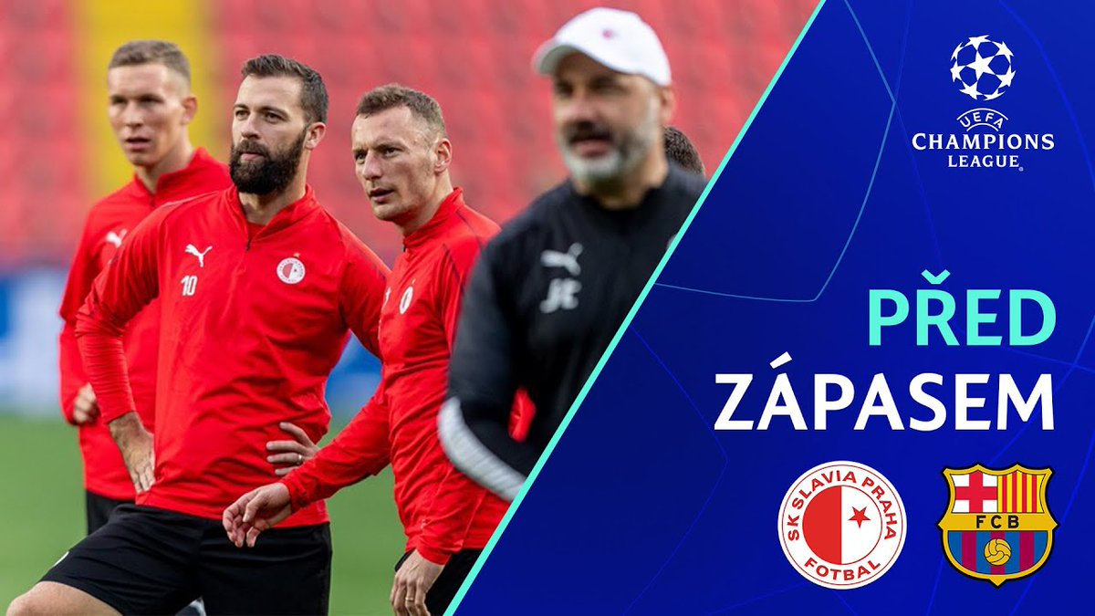 slaviaofficial's tweet photo. 🎙️ | Blíží se #zapasdesetileti, ve kterém slávisté přivítají slavnou @FCBarcelona. Přípravu, týmovou natěšenost a taktický plán přiblížili pro #slaviatv v tradičním #preview trenér Jindřich Trpišovský a obránce Vladimír Coufal! 🌟 #slabar

📺 PREVIEW ➡️ https://t.co/ffBW96yaFj https://t.co/PYloOPby7d