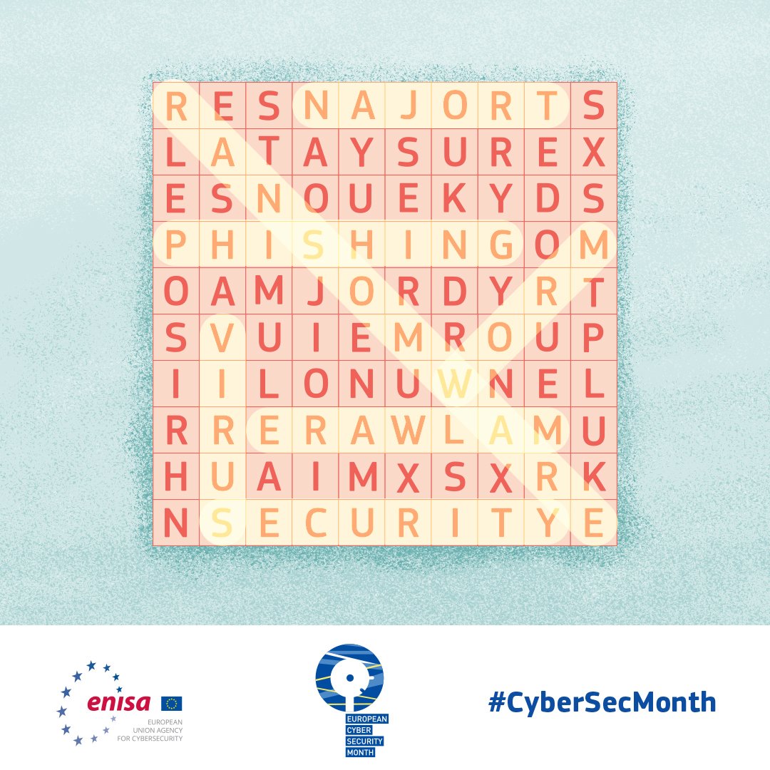 Here the solutions to: search for the issues you need to be aware of to stay safe online? 

Visit cybersecuritymonth.eu for more information on the #CyberSecMonth