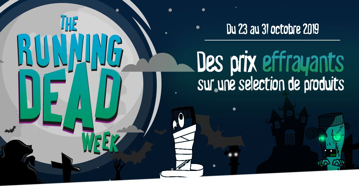 👻 THE RUNNING DEAD WEEK 👻
Profitez des prix effrayants sur une sélection de produits du 23 au 31 Octobre sur  bvsport.com 
 #bvsport #halloween #boostyourperformances #compression