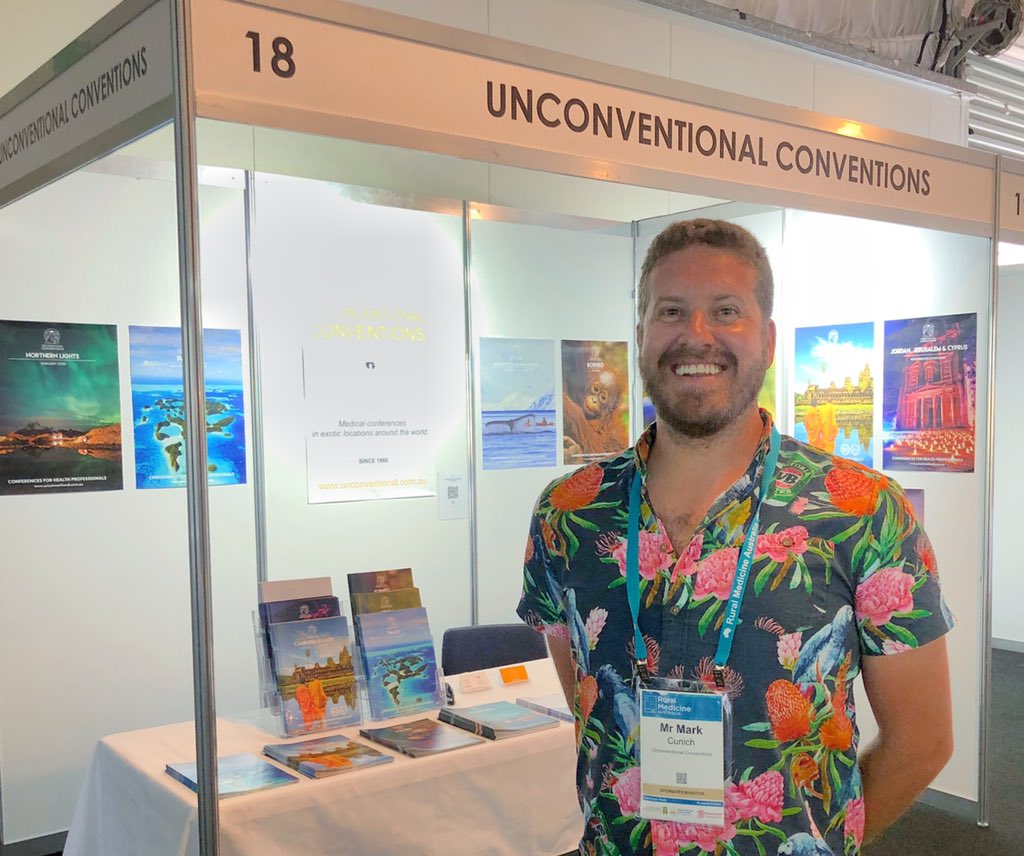 UnconConv's tweet image. #RMA19 
Come and say G’Day to our Managing Director, Mark Cunich, at the Rural Medicine Conference 2019 on the Gold Coast. 

#unconventionalconventions #medicalconference
unconventional.com.au