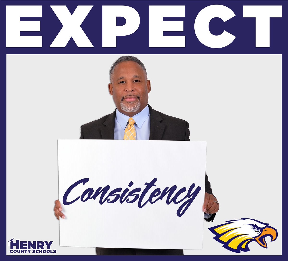 HenryCountyBOE's tweet photo. Consistency is the key for new Eagle's Landing Middle School Principal Dr. Malik Douglas when he is working to connect and engage with his school community. Find out more about him here. #ExpectConsistency #ThankAPrincipal https://t.co/QLfEsKiyGP