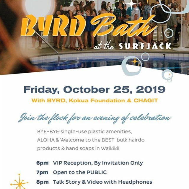 byrd bath this Friday night! come try the <a href="/byrdhair/">byrd-hair</a> products! talk story discussion &amp; video showing to follow with our guests @kokuahawaiifoundation, @chagitshot, and byrd. enjoy bites <a href="/mahinaandsuns/">Mahina and Sun's</a> along with wellness cocktails &amp; chagit non-alcoholic e… ift.tt/2N5La9D