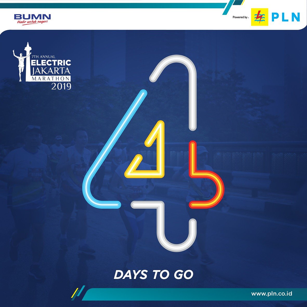 Let's count, 4 DAYS TO GO!⁣
⁣
#jakartamarathon⁣
#jakmar2019⁣
#lightupyourenergi⁣
#energioptimisme