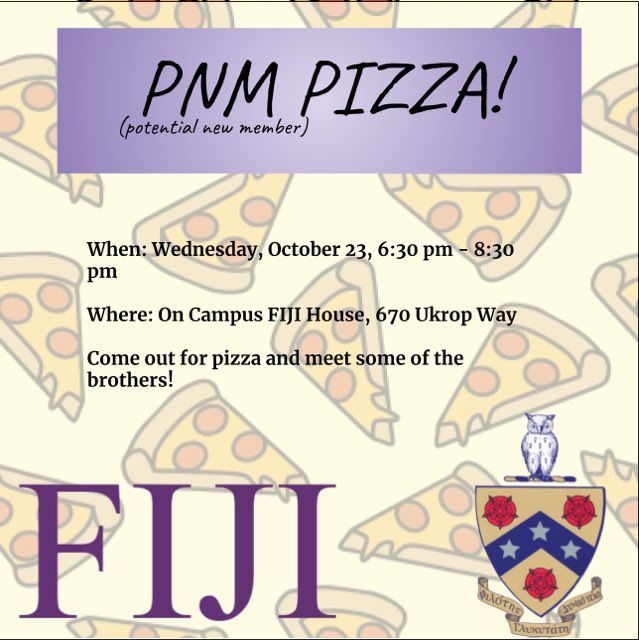 If you or someone you know is interested in joining Phi Gamma Delta at William and Mary, come out to our on campus house tomorrow at 6:30 to meet some brothers and find out more about us!