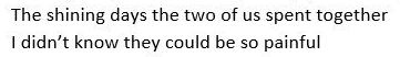 on the one hand, this could be about their childhood together, but most of all i feel like this is about their time together as partners up until eugeo& #39;s death.