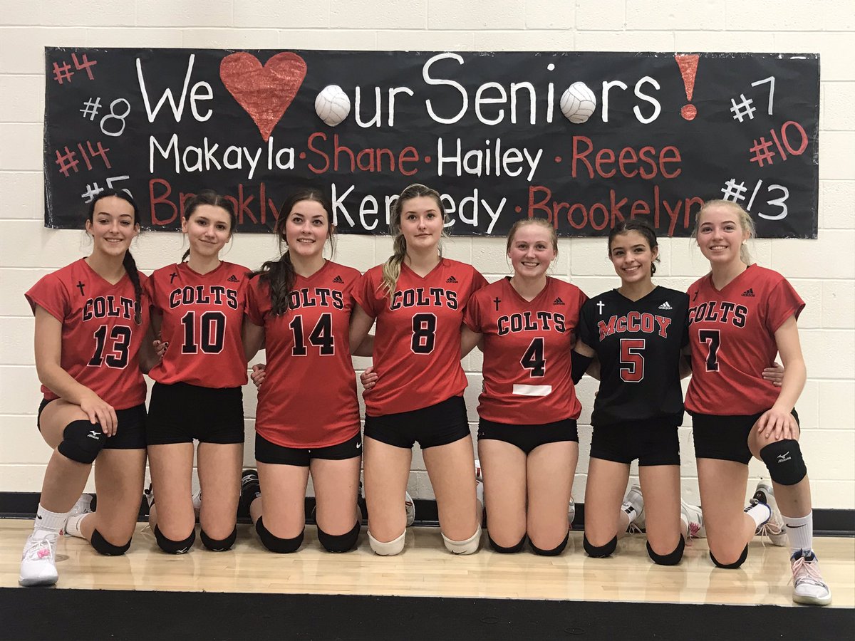 beesbourassa's tweet photo. Proud night remembering where she started 🏐6yrs ago @NotreDame_MH to where she’s finishing in a month @MMcCoy_MH #SeniorNight #proudparents #hardworker #bleedsred #GoColts #Grad2020 https://t.co/Q68Jo1yfaQ