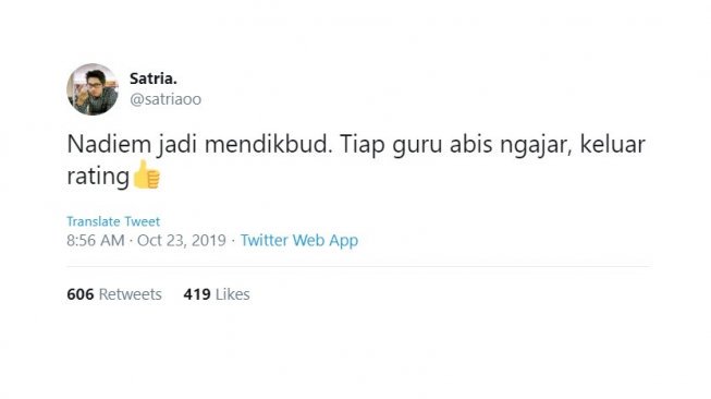 I think people get excited as we have former CEO of Gojek Nadiem Makarim as Mendikbud. Also, these ideas are brilliant.
#kabinetIndonesiaMaju #NadiemMakarim