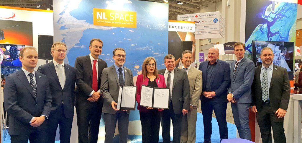 LunarZebro's tweet photo. Today, the Dutch #SpexOne instrument consortium welcomed #NASA at the #NLSpace booth at #iac2019 to celebrate the international collaboration on the PACE mission. We are very proud to be part of this exciting programme! https://t.co/a14COi7iEl