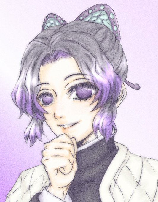 なっつさんがTwitterに投稿した胡蝶しのぶ(鬼滅の刃)のイラスト。
