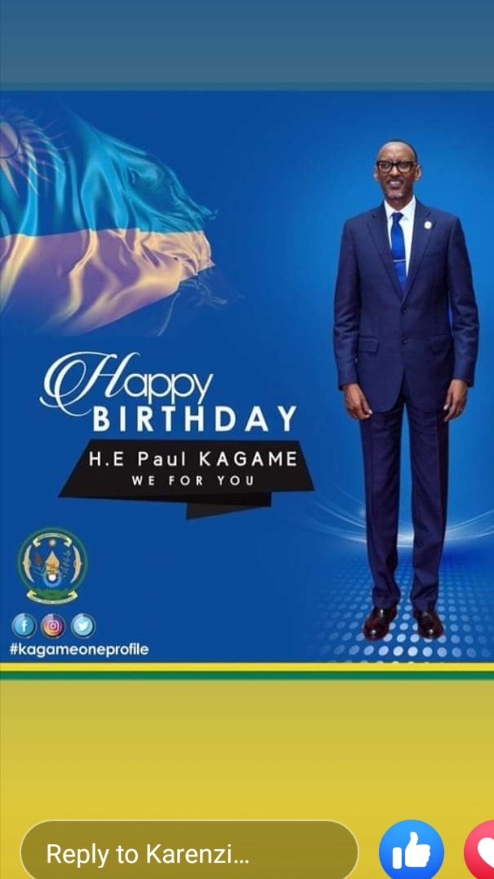 Happy birthday our Excellent Paul Kagame we really love as Rwandans God continuing your Distance in Life. 