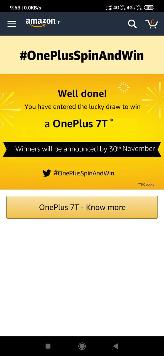 ManasLahiri4's tweet photo. Manas Lahiri @ManasLahiri4 
#OnePlusSpinAndWin https://t.co/NRDXLMiBrV