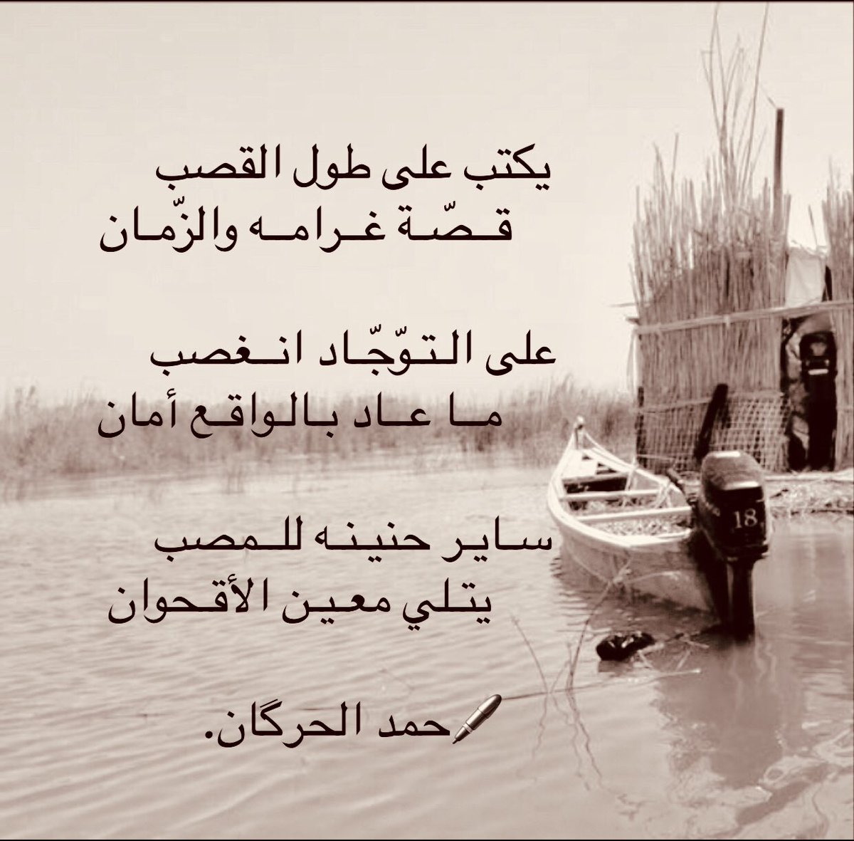 يكتب على طول القصب                                      قـصّـة غــرامــه والزّمـان