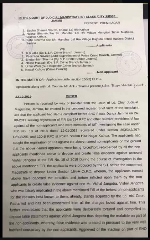Abhijit_Basak83's tweet photo. FIR against SIT officers for torture witnesses and creating false evidence in the investigation of Rasana Murder Case.
I hope all #Hindu accused will get the justice and real culprits will be punished for raping & killing of #Ashifa
#KathuaaCase #FakeSIT https://t.co/nIWMNDRS7Z