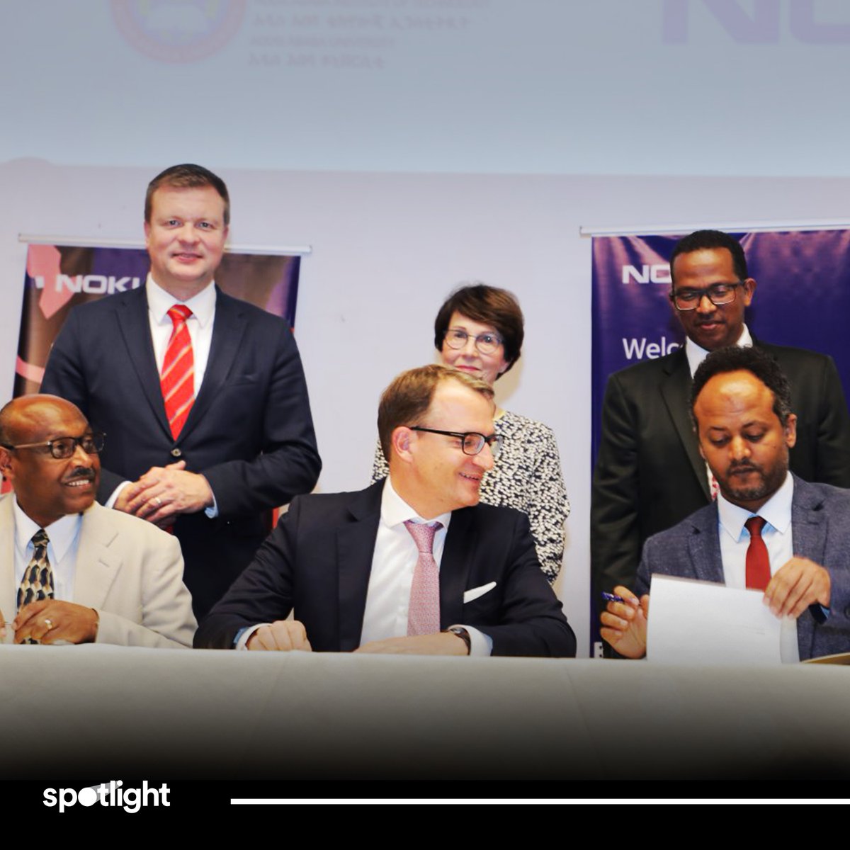 spotlight_et's tweet photo. Nokia signed a memorandum of understanding with two of the most recognized universities for science and technology in Ethiopia, Addis Ababa Science and Technology (AASTU) and Addis Ababa Institute of Technology (AAIT).
#SpotlightEthiopia3 #SpotlightPR #SpotlightEvents #Media https://t.co/gKVAjzqrSV