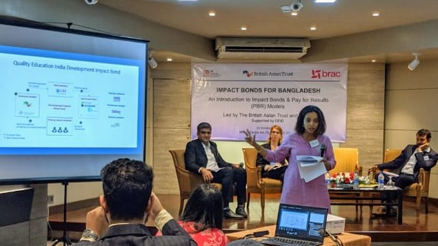 BRACworld's tweet photo. “We had to change the paradigm”, @abhathorat talks about impact-based models of transforming learning outcomes and how there is an equal power balance in the donor-implementor mechanism in outcome-based funding #SocFinBD #ImpactBonds @britishasiantst @DFID_UK @asifsaleh @R_Hawkes https://t.co/IqGg5filGO