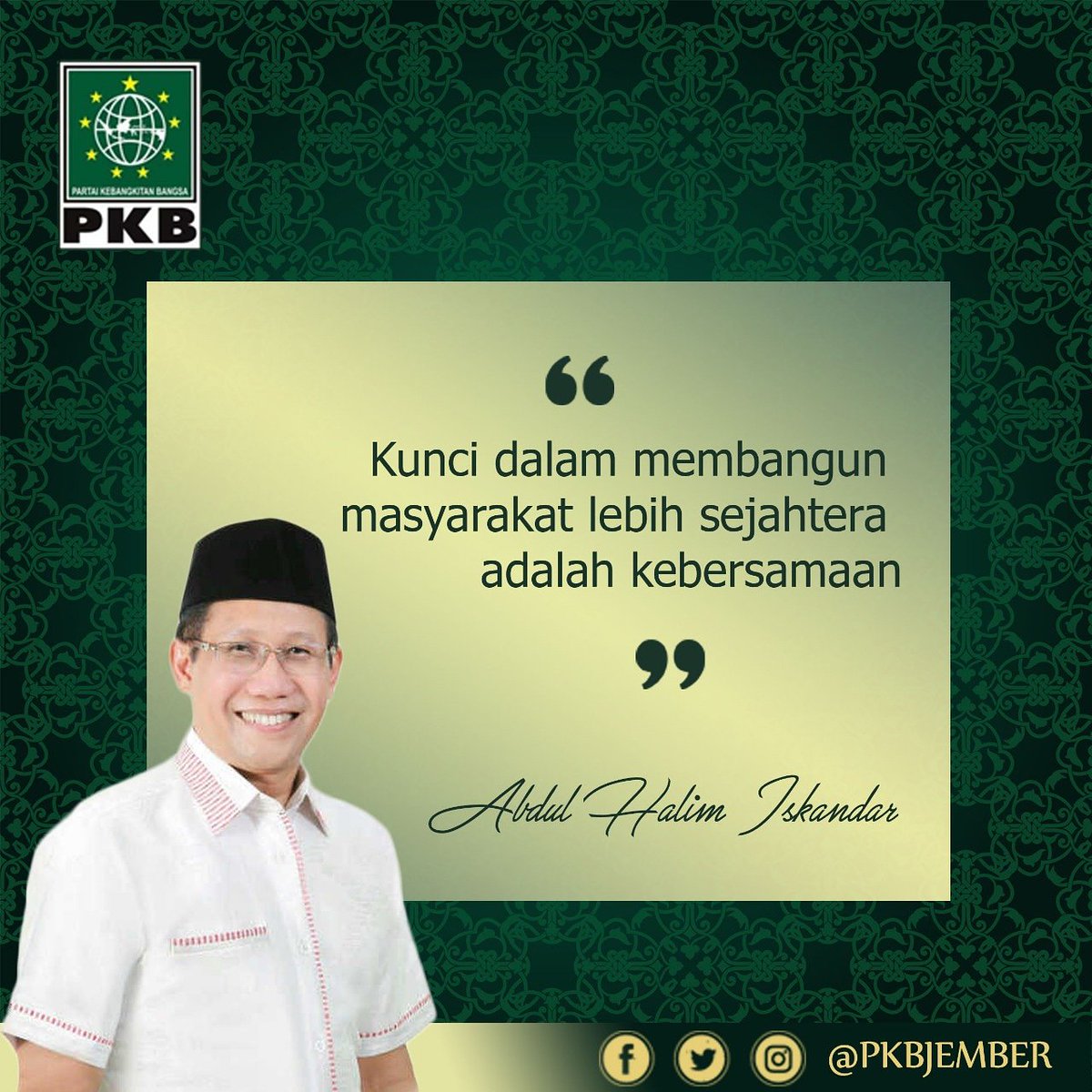 ENGERjbr's tweet photo. Selamat Atas Terpilihnya Bpk. Abdul Halim Iskandar sbg Mentri Desa PDTT RI Periode 2019-2024. 
#PakHalimHolopisKuntulBaris #TPPIJawaTimur
#TPPIKabJember
@halimiskandarnu
@jokowi 
@Kiyai_MarufAmin 
@halimiskandarnu 
@KemenDesa 
@kpw4jatim 
@DewantoAndry @fourzanitongjay https://t.co/iPl4G7ZVgj