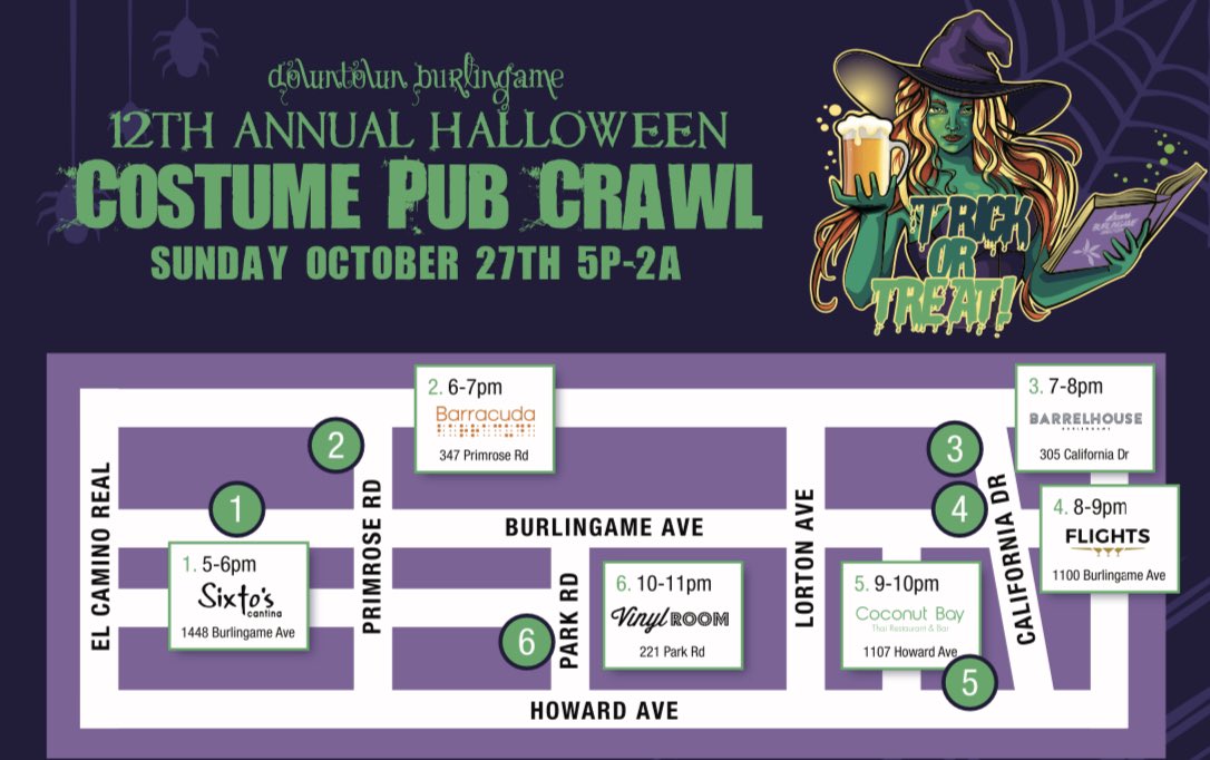 burlingamedbid's tweet photo. Join our fellow Burlingamers for this year’s Downtown Burlingame Pub Crawl 🍺 https://t.co/jMXVZ9pnlJ